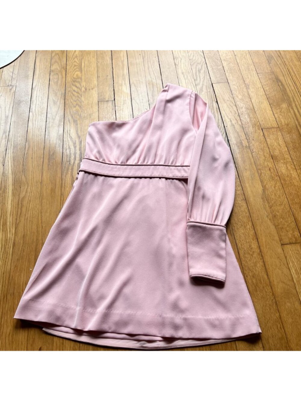 NBD x Revolve Size M Ballet Pink Elijah One Shoulder Pleated Mini Party Dress - Picture 3 of 16